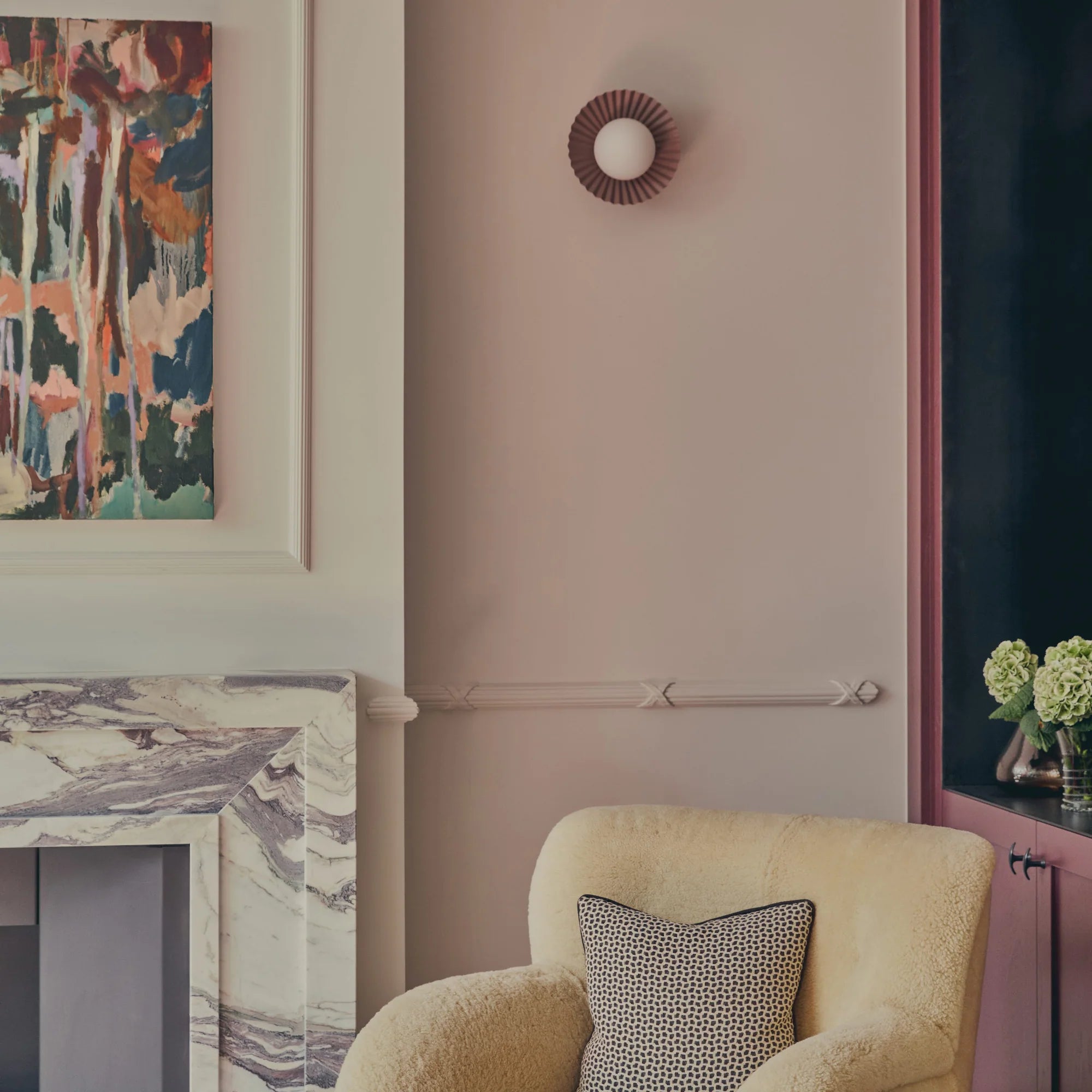 houseof. The Pleat Wall Light - Burgundy & Lilac