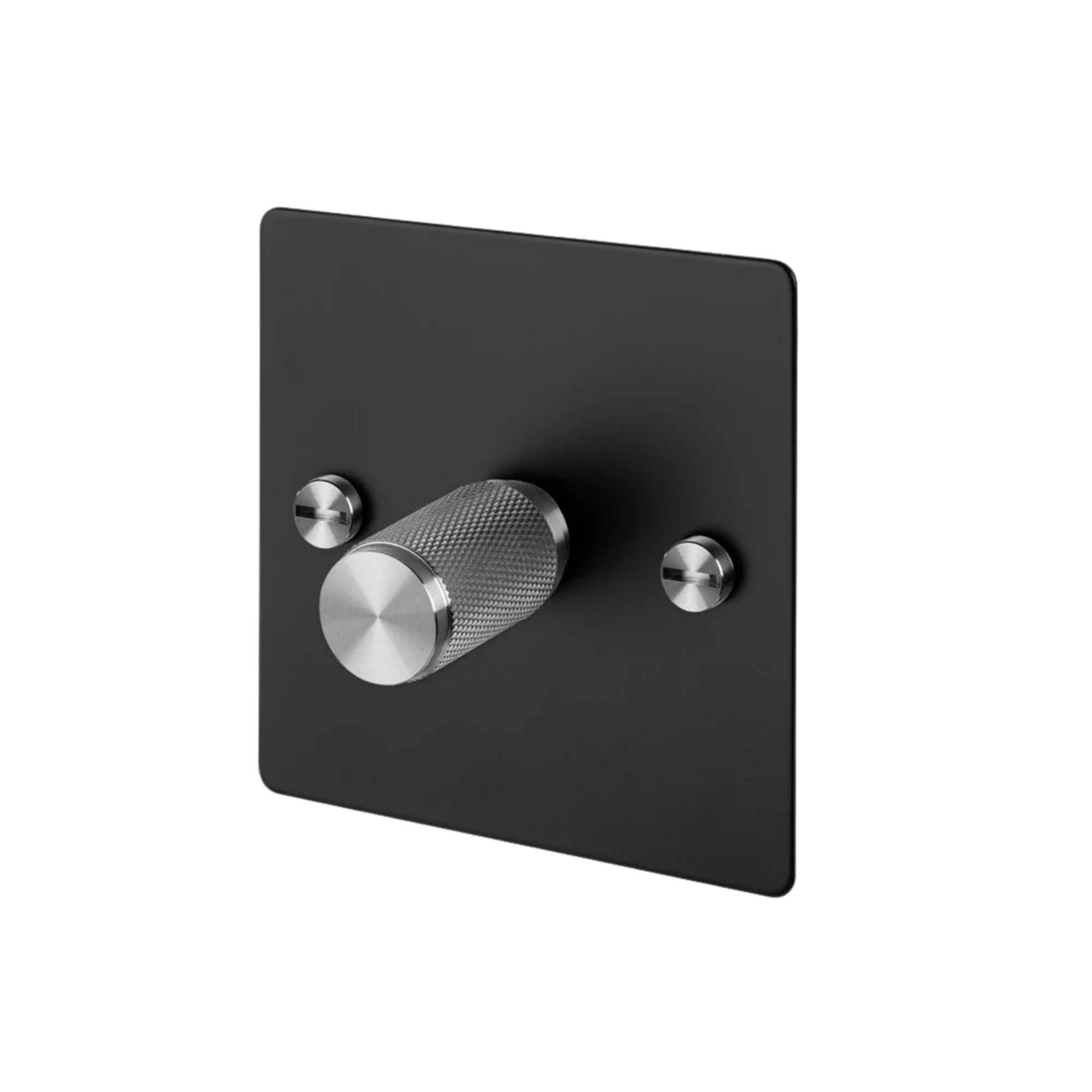 Buster + Punch 1G Dimmer Switch 120W - Black Back Plate & Cross Knurl Pattern