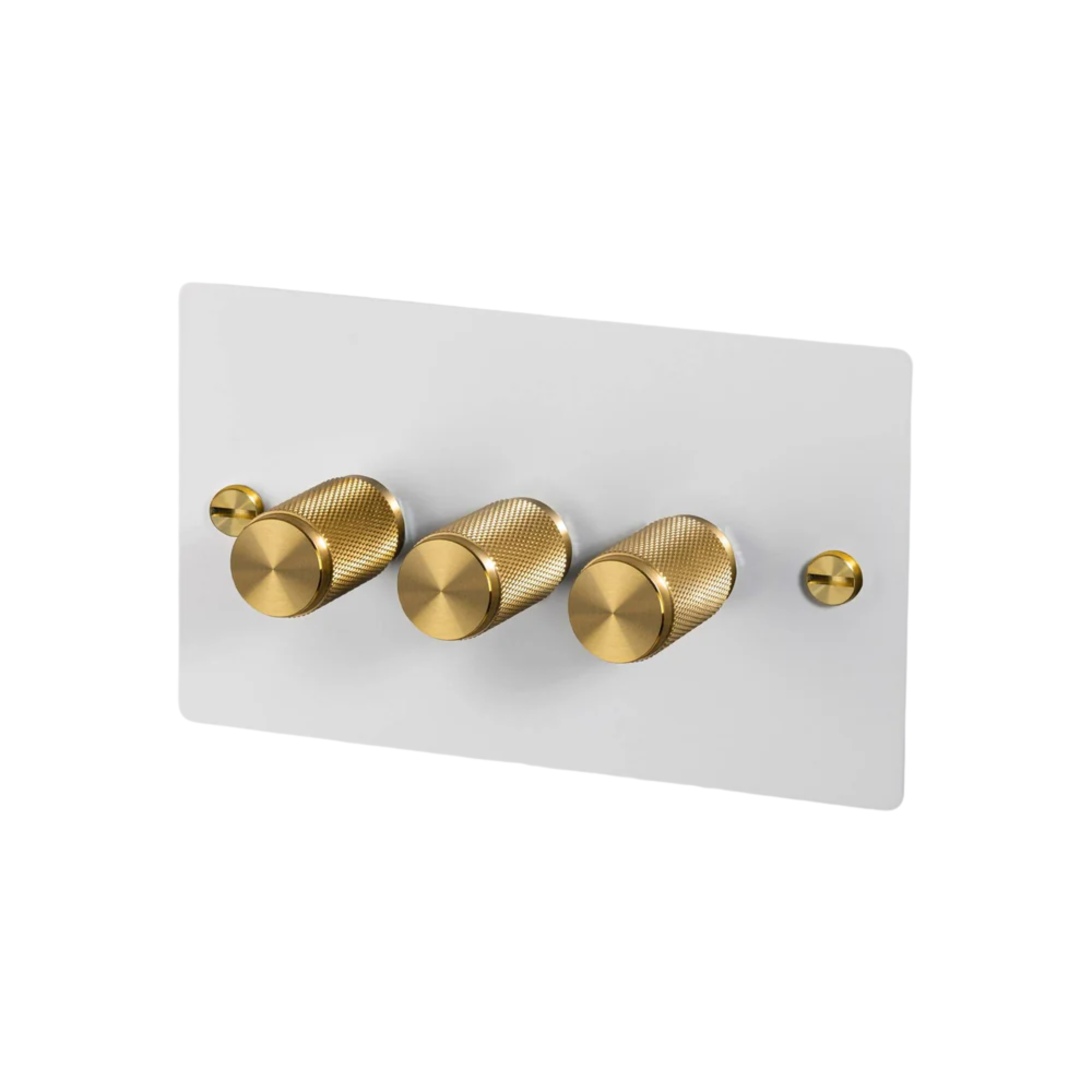 Buster + Punch 3G Dimmer Switch 120W - White Back Plate & Cross Knurl Pattern