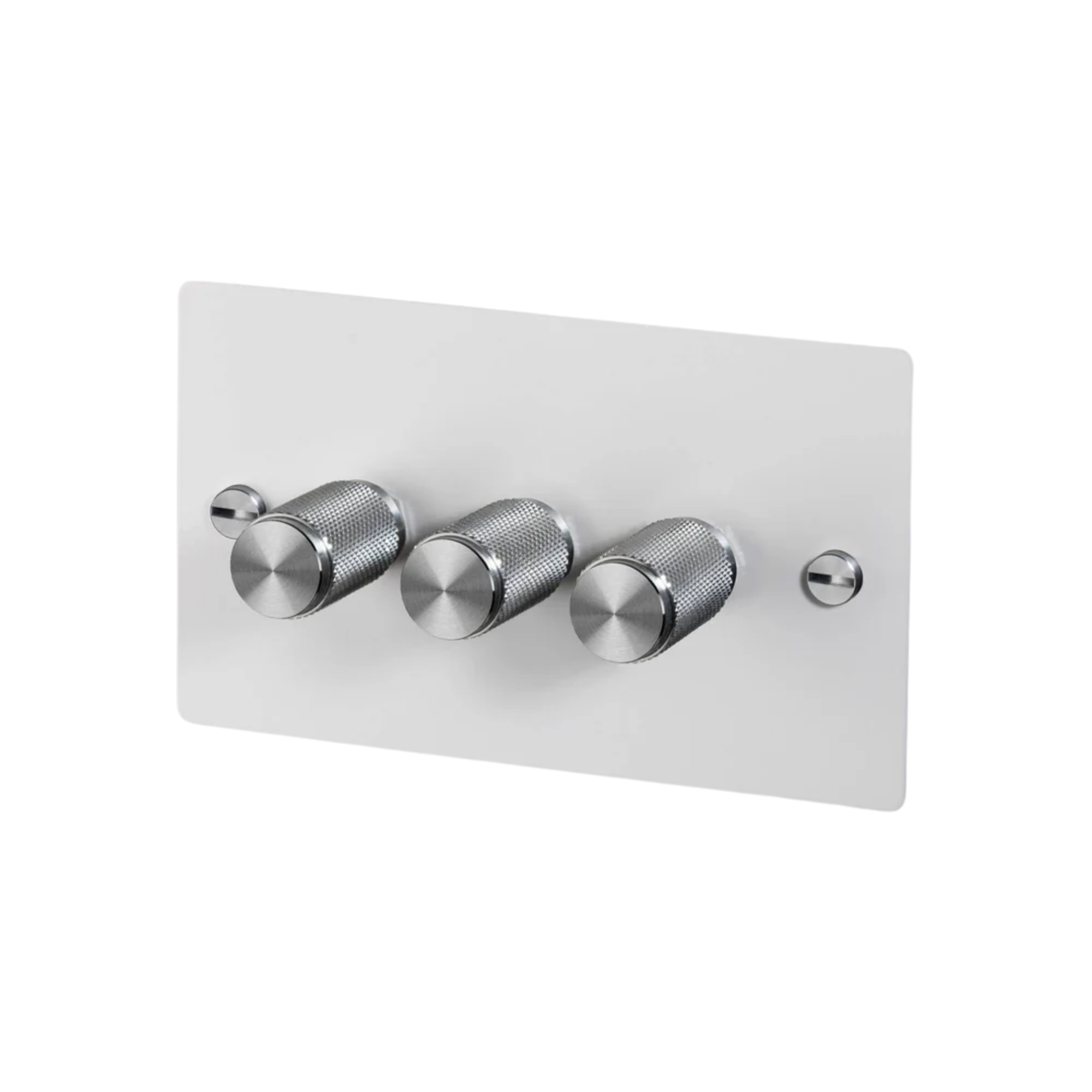 Buster + Punch 3G Dimmer Switch 120W - White Back Plate & Cross Knurl Pattern