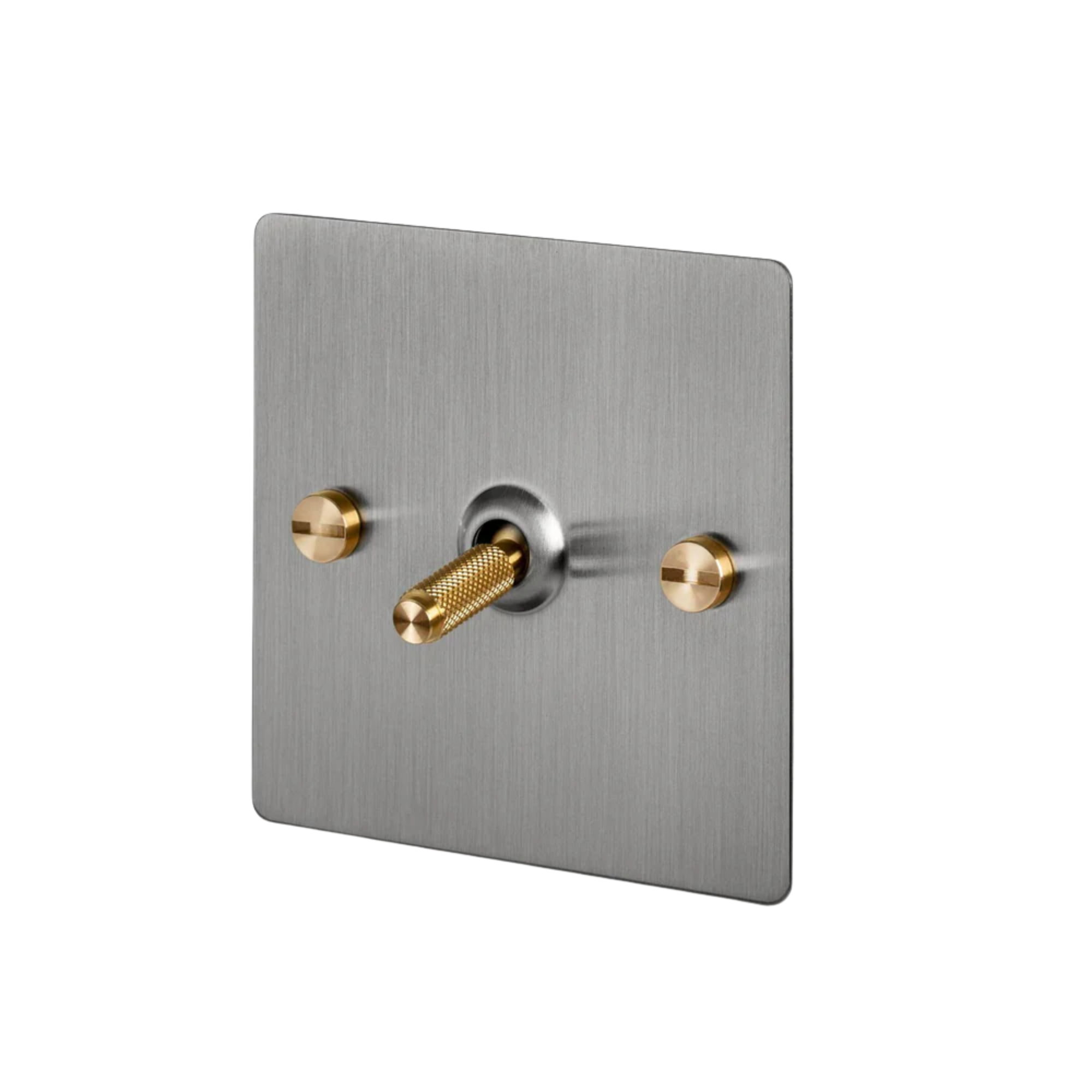 Buster + Punch 1G Toggle Light Switch - Steel Back Plate & Cross Knurl Pattern