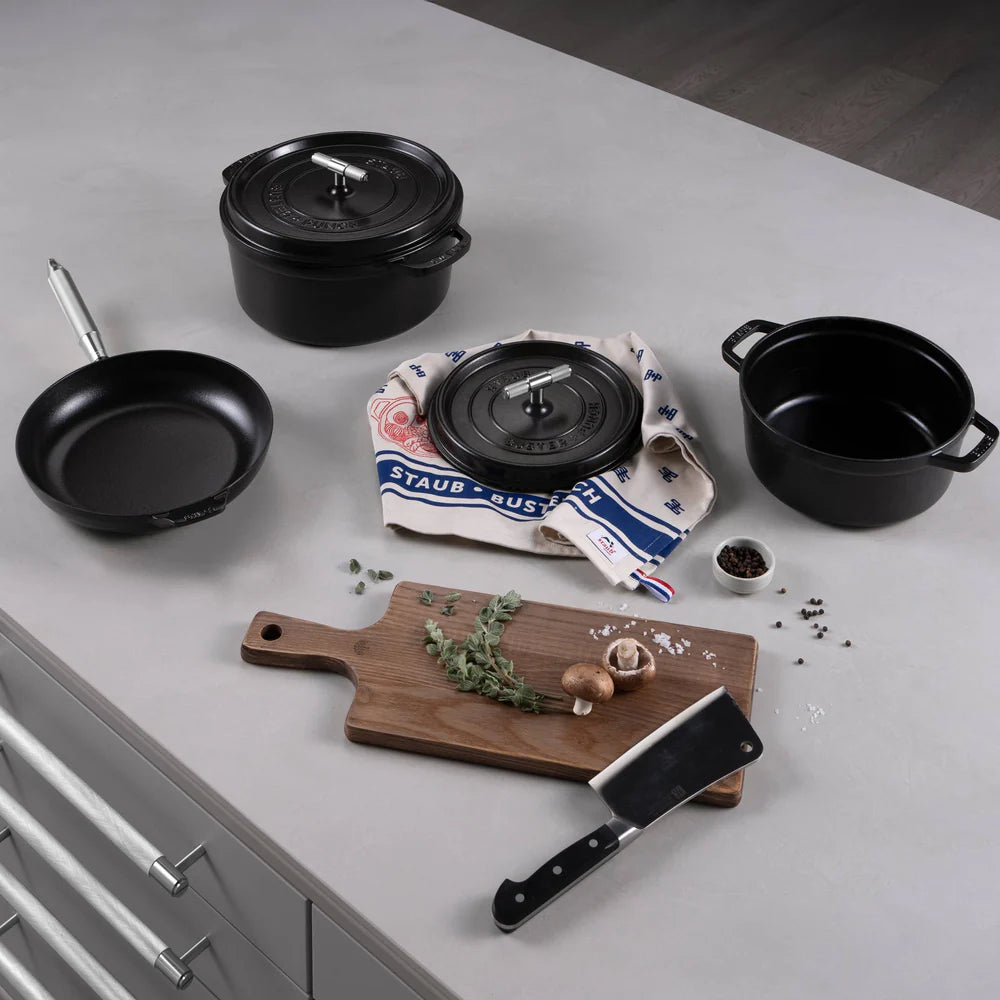 Buster + Punch Black 28cm Staub Cocotte - Cross Knurl