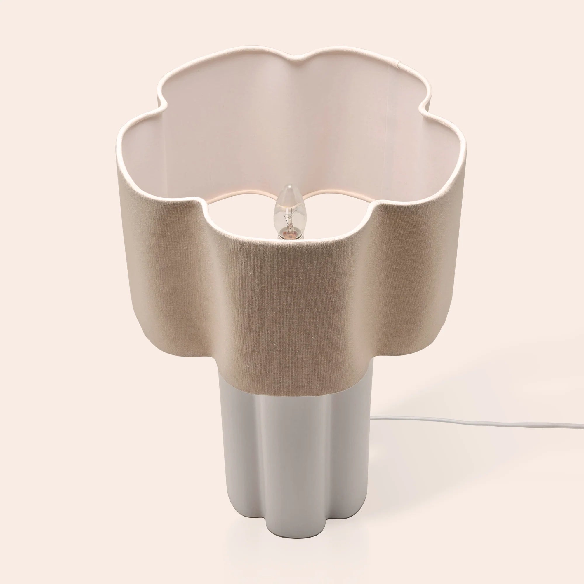 houseof. Flower Ceramic Table Lamp - White