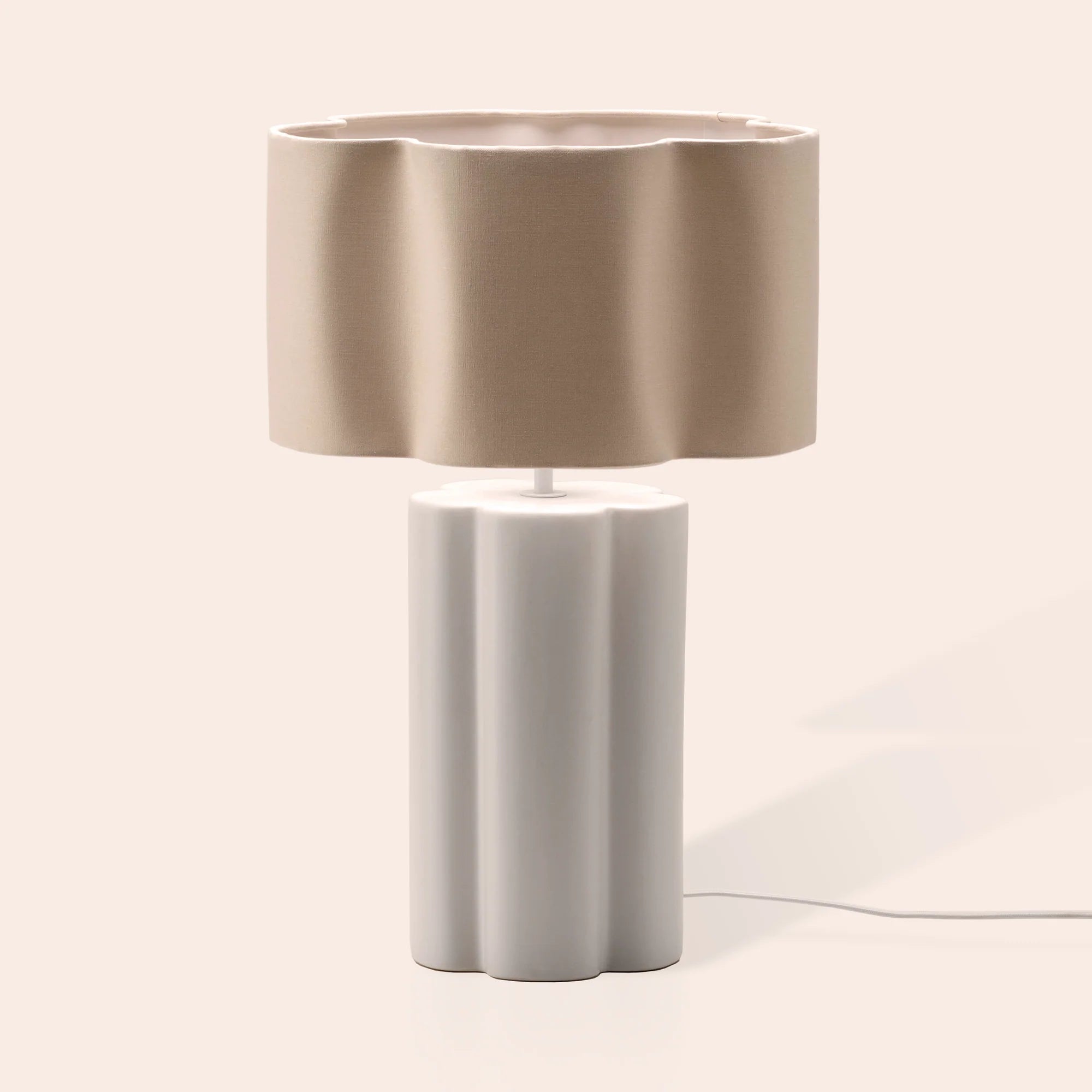 houseof. Flower Ceramic Table Lamp - White