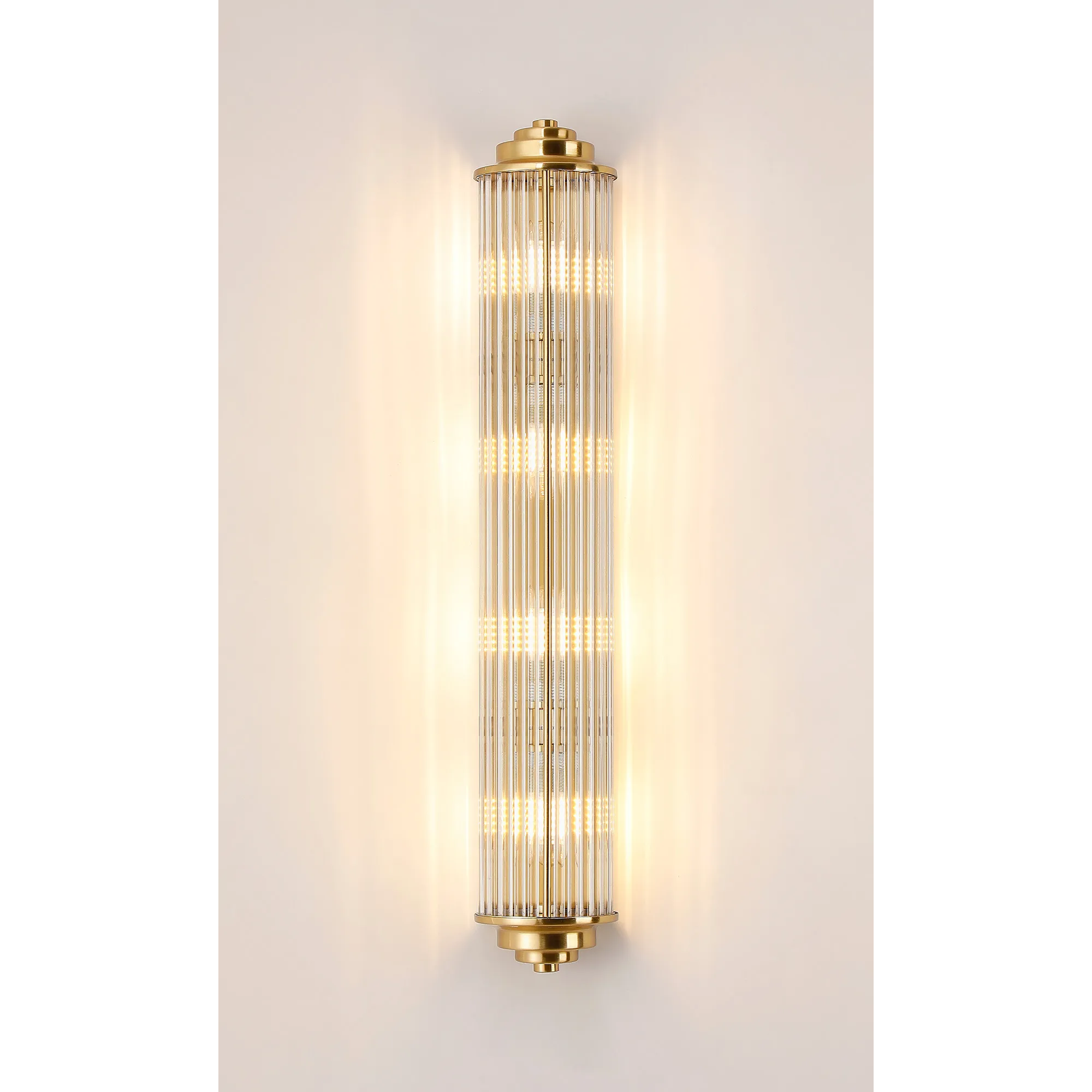 Fabula Wedgewood Large 4 Light Glass Rod Wall Light G9 IP44 - Gold