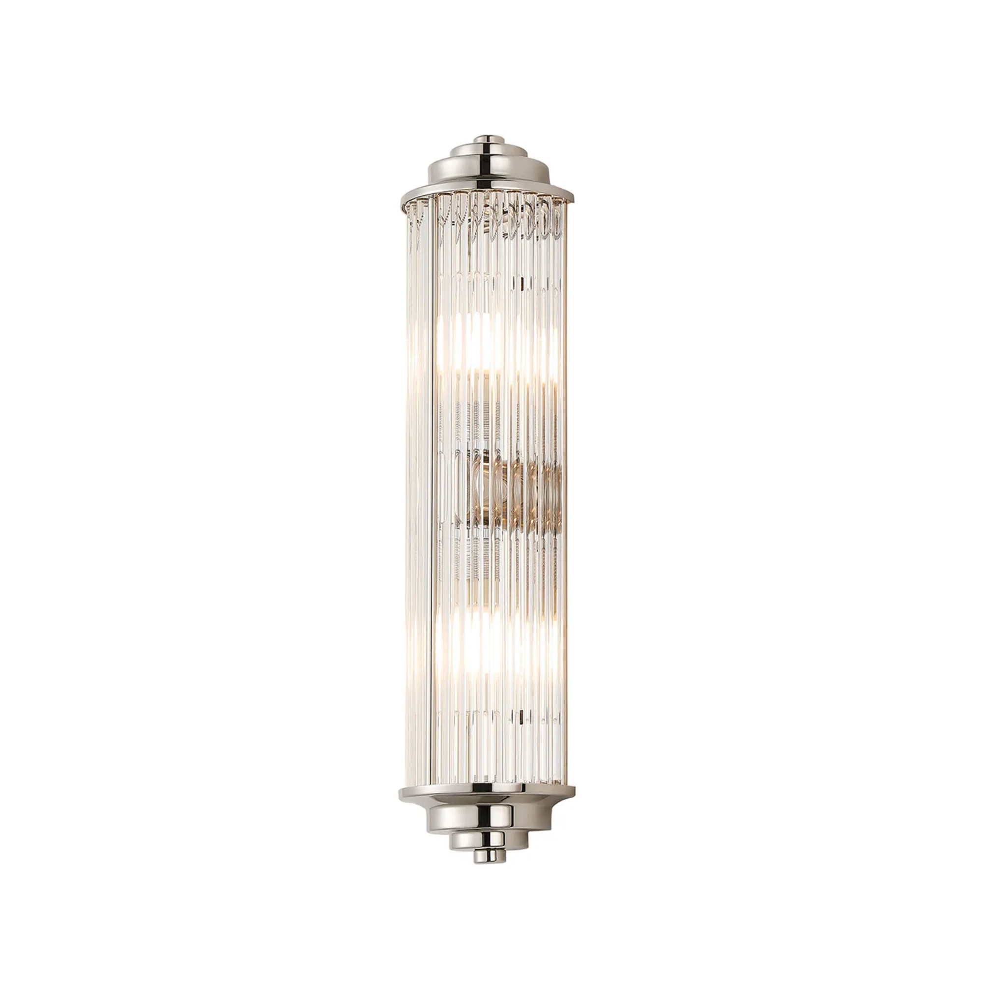 Fabula Wedgewood 2 Light Glass Rod Wall Light G9 IP44 - Polished Nickel