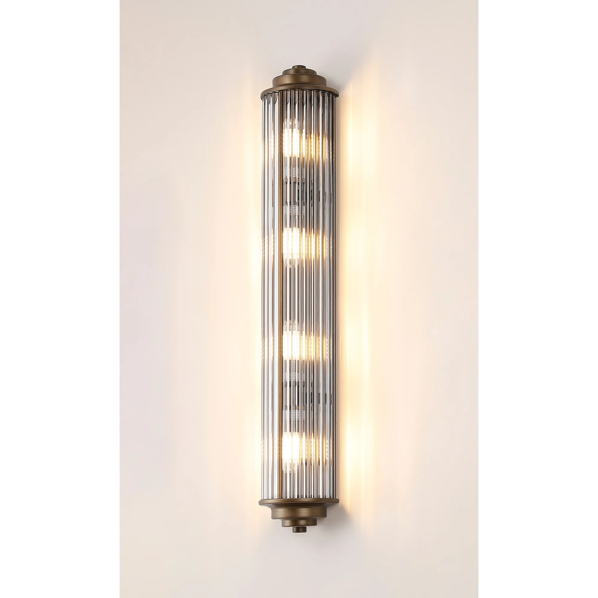 Fabula Wedgewood Large 4 Light Glass Rod Wall Light G9 IP44 - Bronze