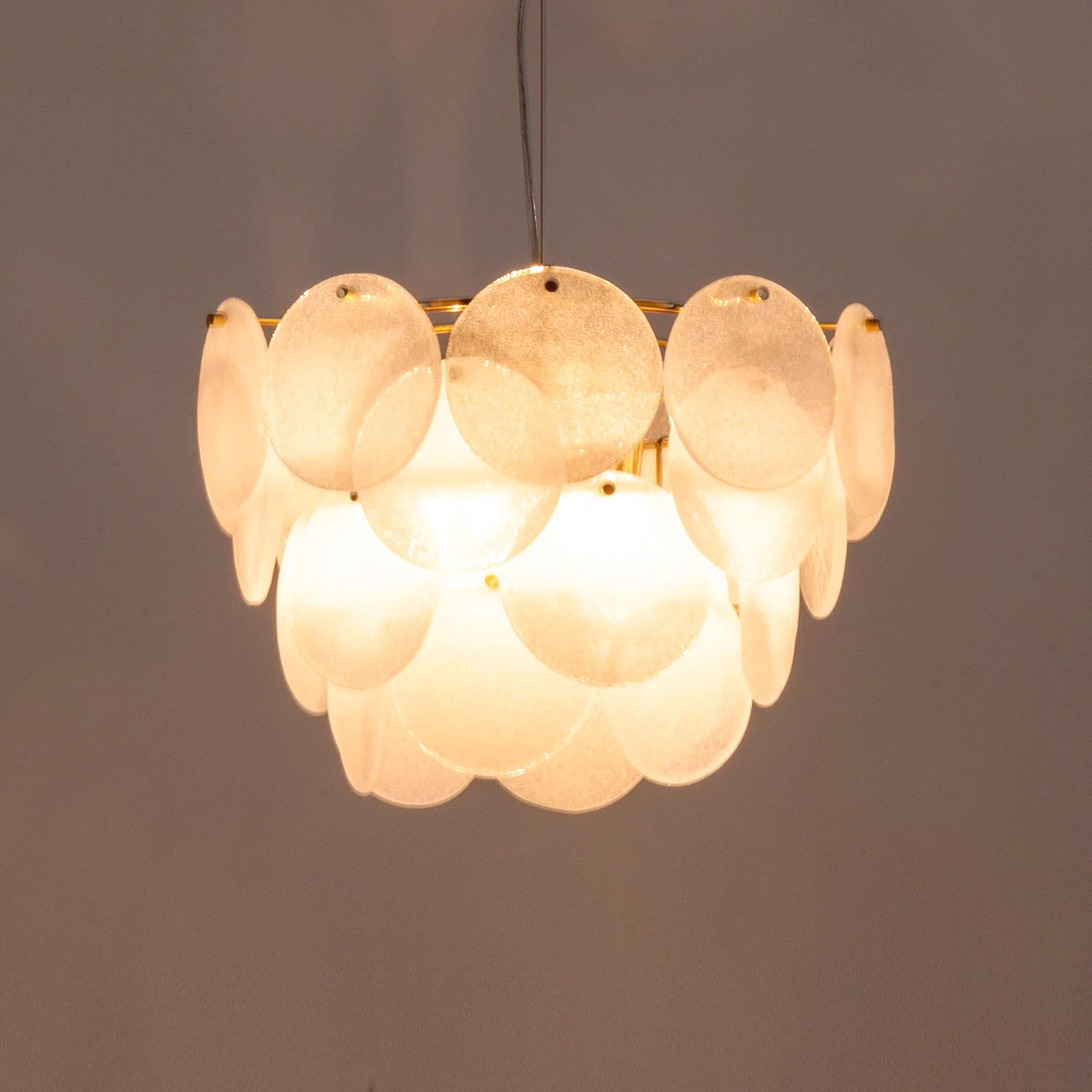 houseof. White Glass Disk Ceiling Pendant Light - Opal