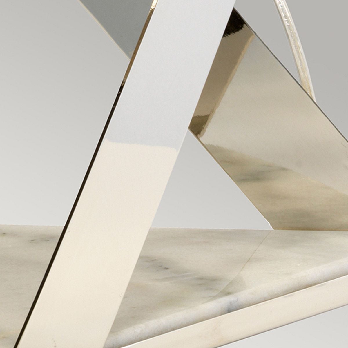 Elstead Aegeus Single Table Lamp - Polished Nickel & White Marble