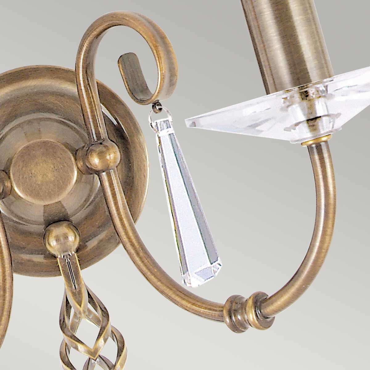 Elstead Aegean 2 Light Wall Light - Aged Brass