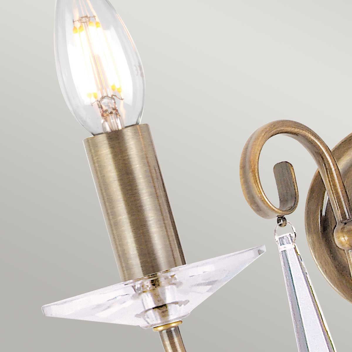 Elstead Aegean 2 Light Wall Light - Aged Brass