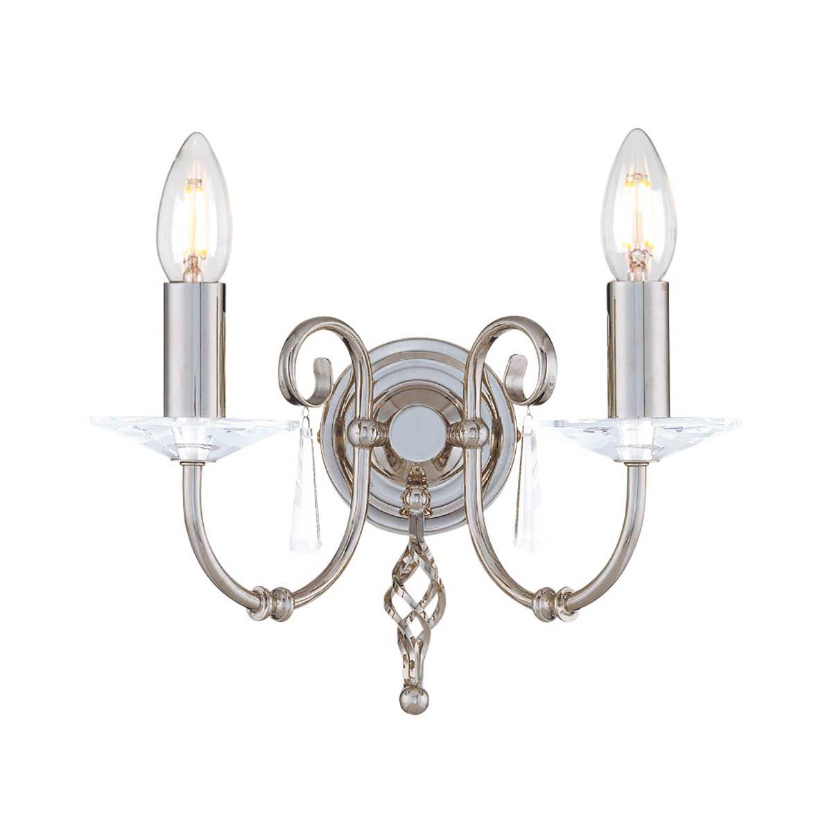 Elstead Aegean 2 Light Wall Light - Polished Nickel