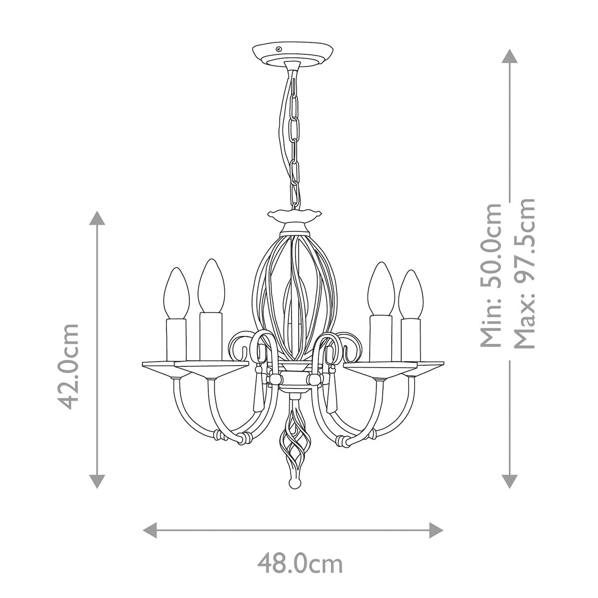 Elstead Aegean 5 Light Chandelier - Aged Brass