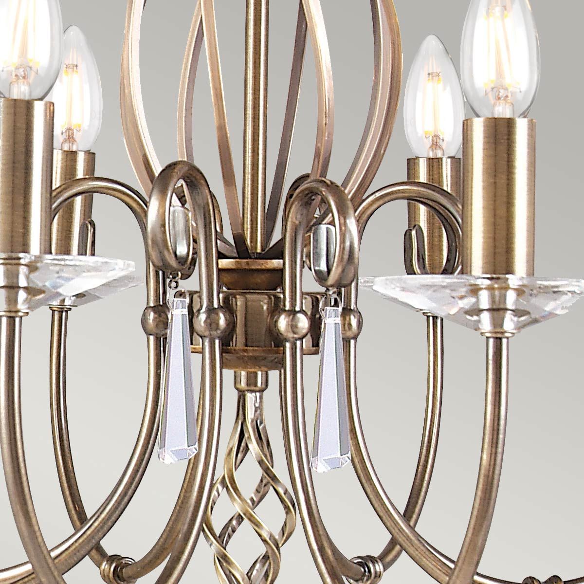 Elstead Aegean 8 Light Chandelier - Aged Brass
