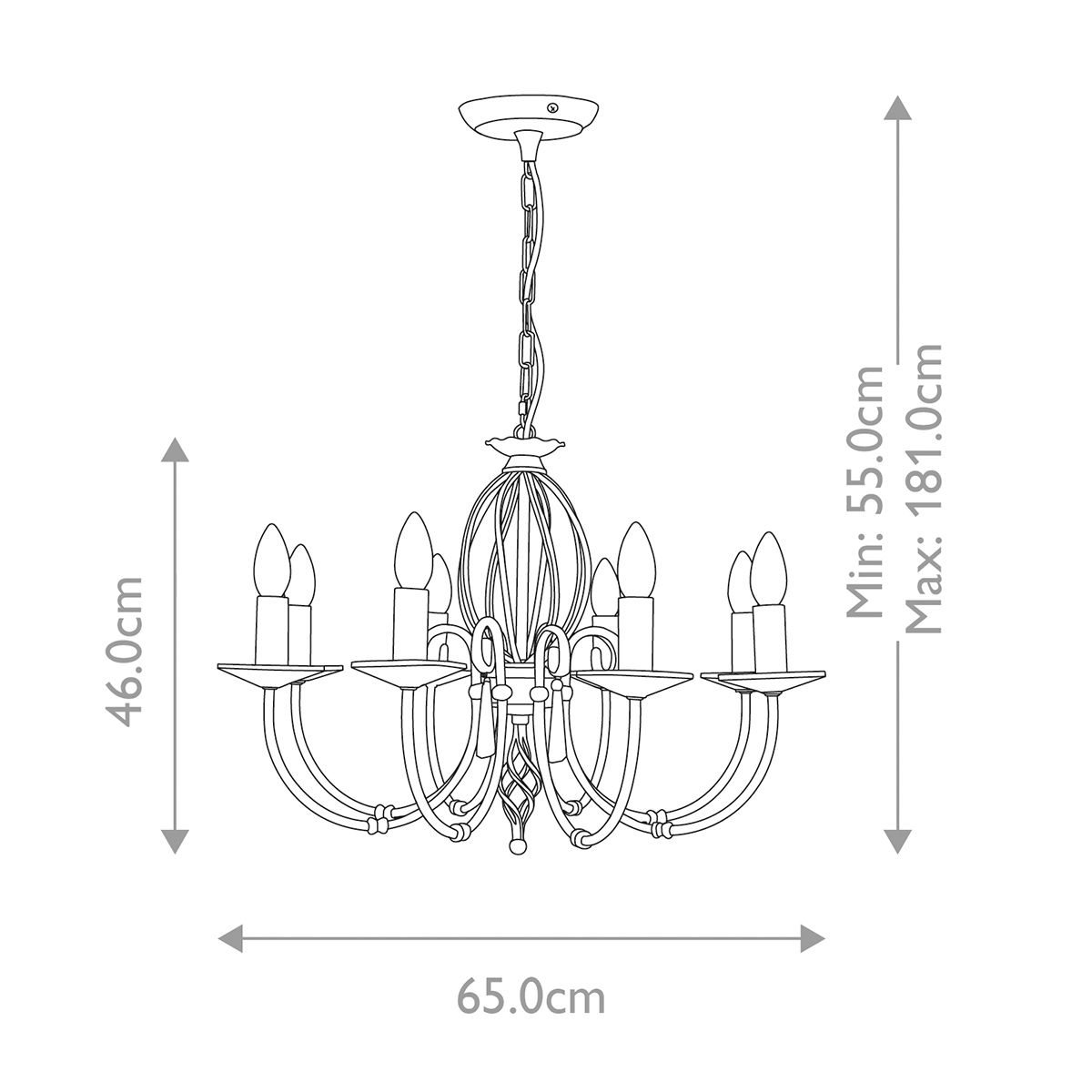 Elstead Aegean 8 Light Chandelier - Aged Brass
