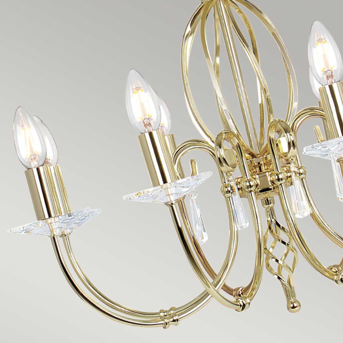 Elstead Aegean 8 Light Chandelier - Polished Brass