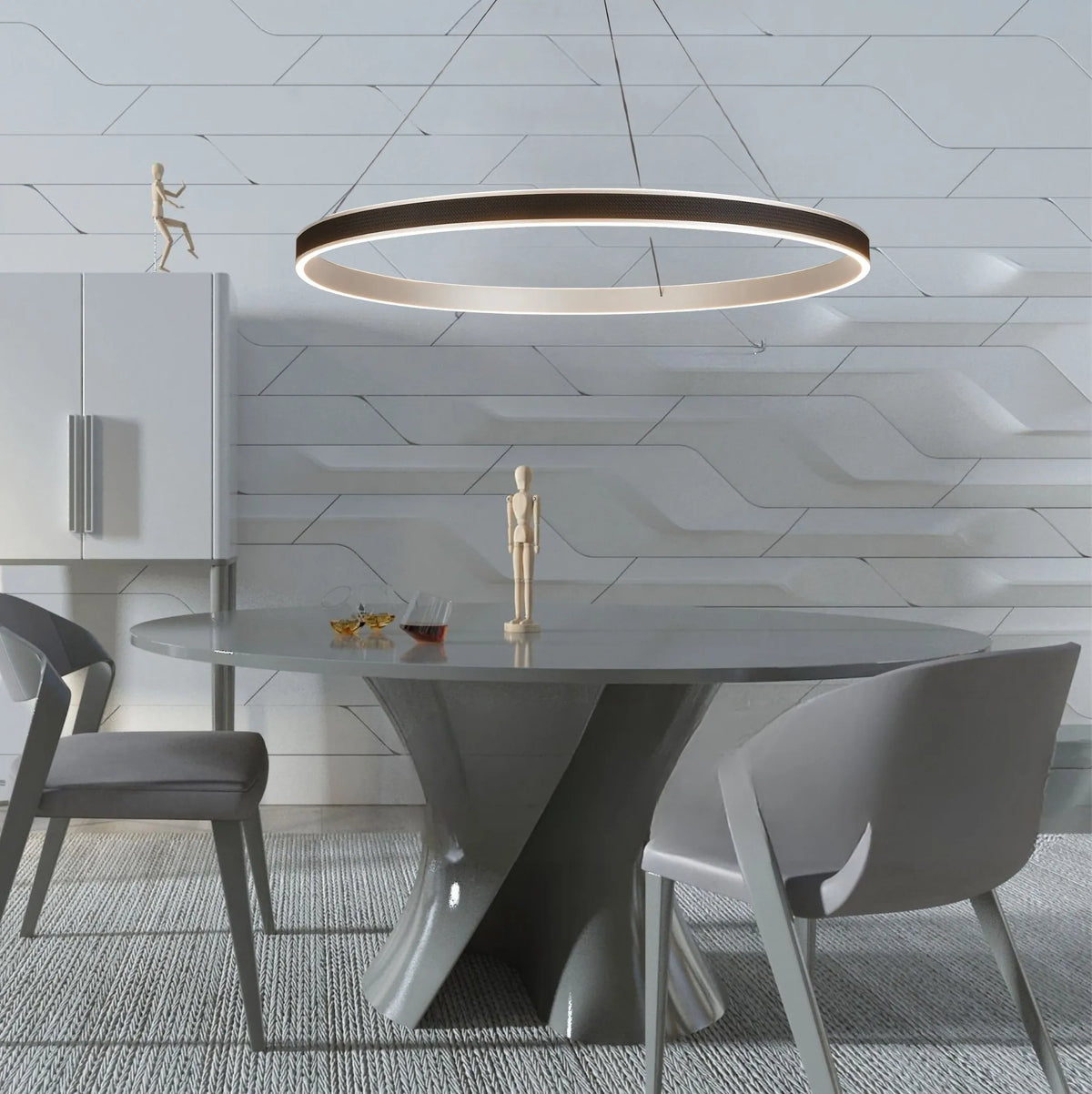 Fabula Alina LED Pendant Light – Black & Antique Silver