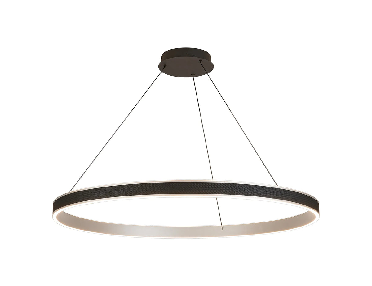 Fabula Alina LED Pendant Light – Black & Antique Silver 100 cm