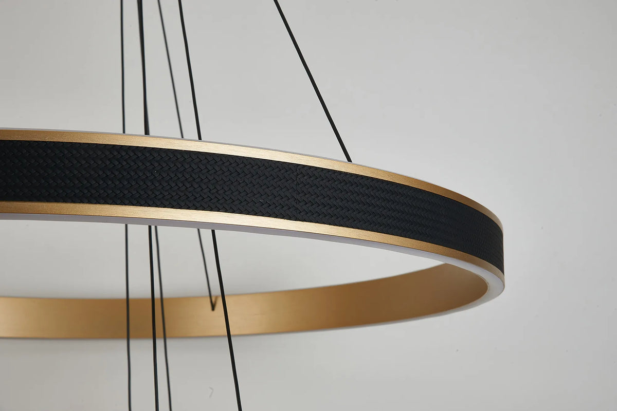Fabula Alina 3 Tier LED Pendant Light – 40/59/80 cm – Black & Brushed Gold
