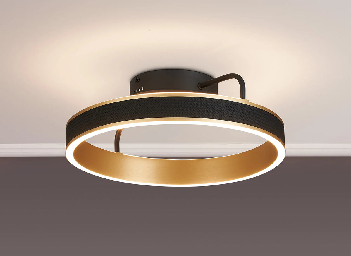 Fabula Alina Round Ceiling Light – Black & Brushed Gold