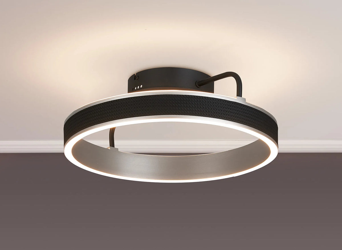 Fabula Alina Round Ceiling Light – Black & Antique Silver