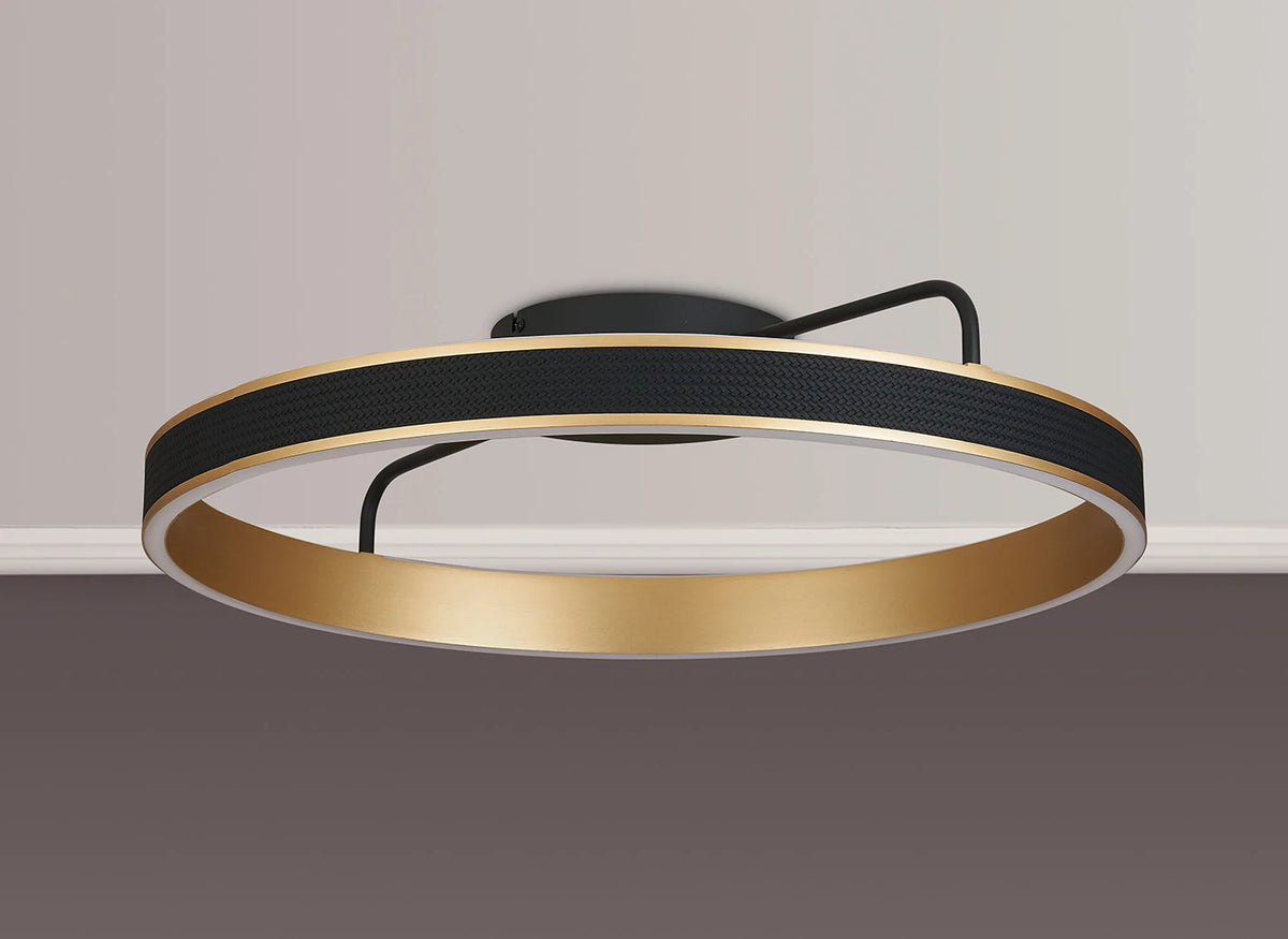 Fabula Alina Round Ceiling Light – Black & Brushed Gold