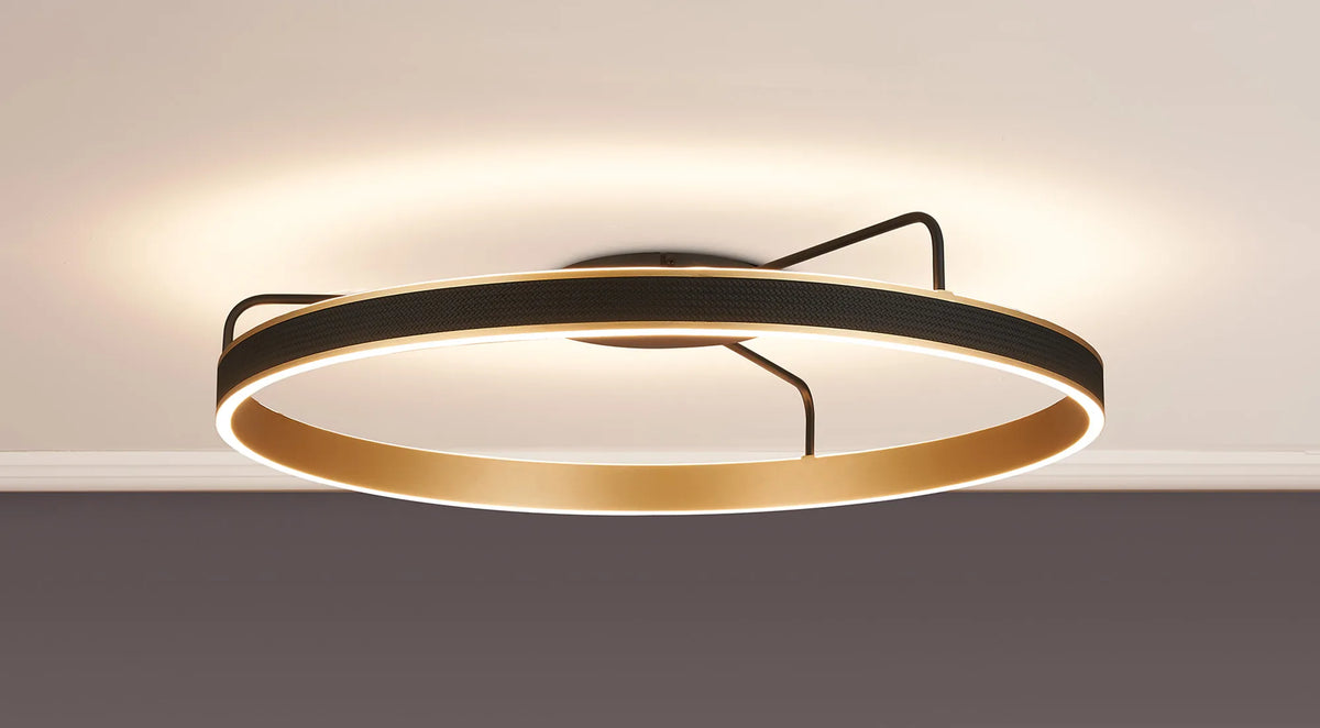 Fabula Alina Round Ceiling Light – Black & Brushed Gold