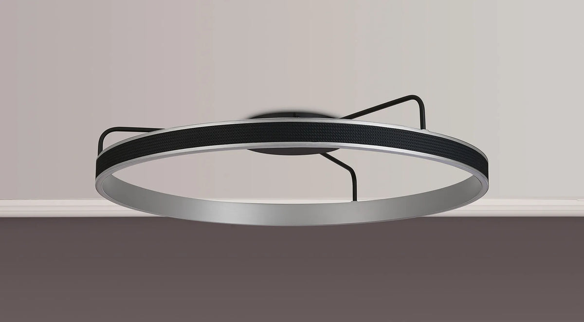 Fabula Alina Round Ceiling Light – Black & Antique Silver