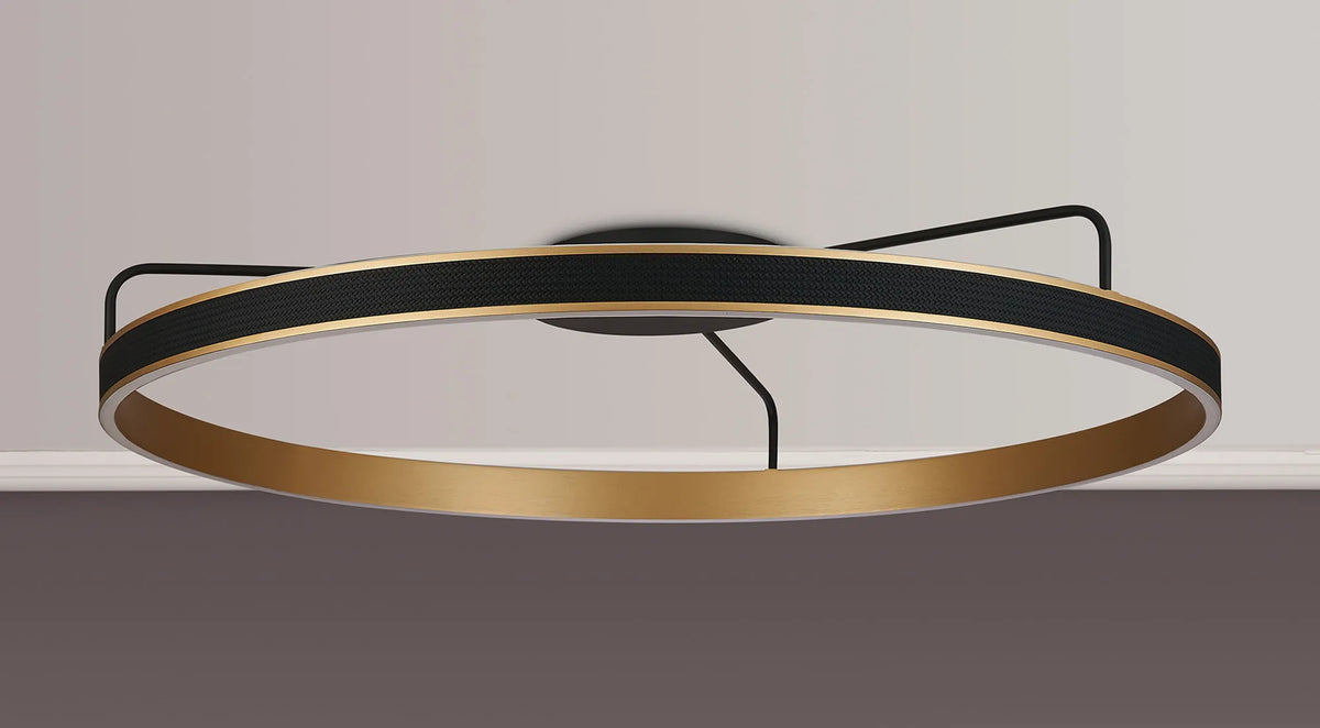 Fabula Alina Round Ceiling Light – Black & Brushed Gold