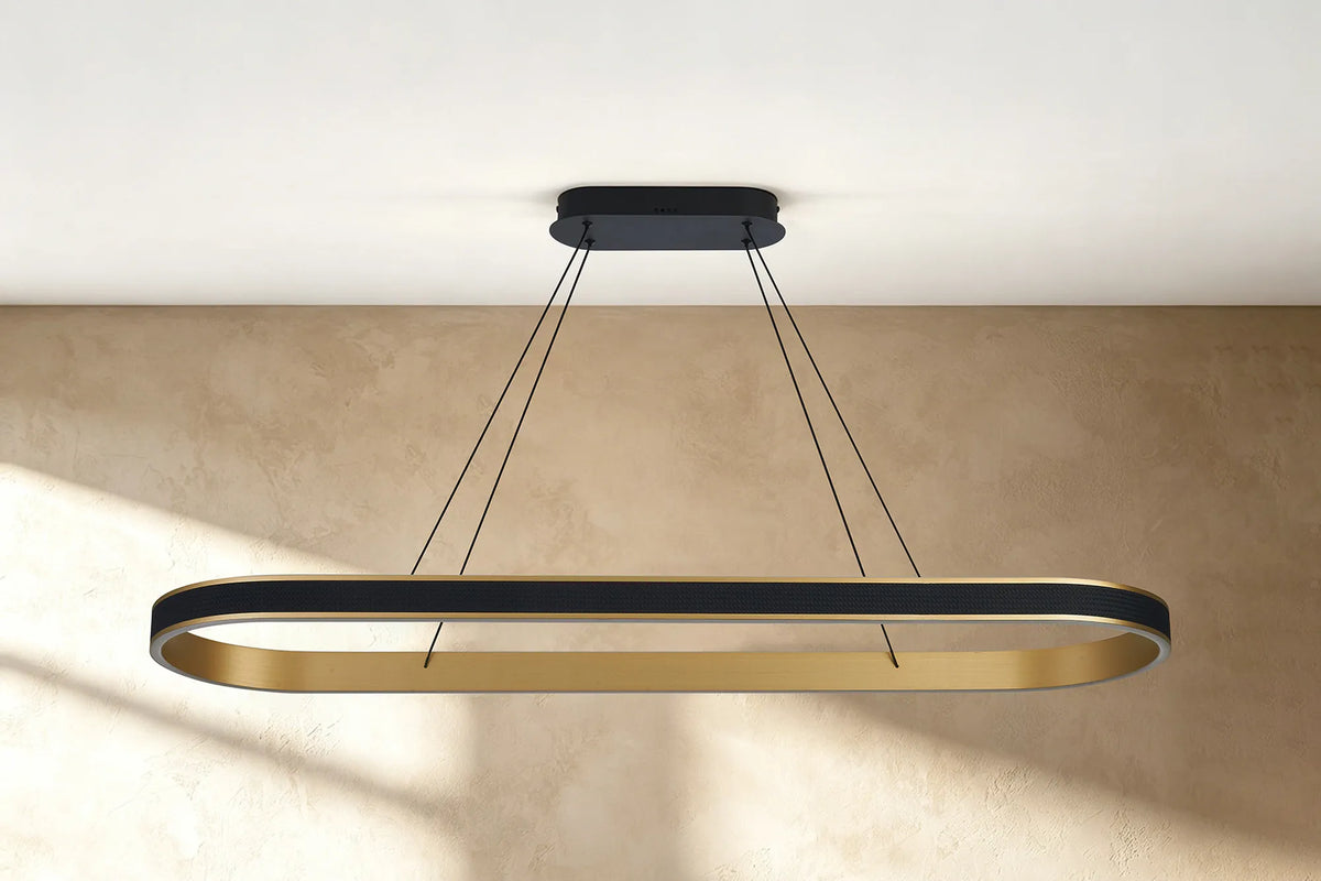 Fabula Alina Squoval Pendant Light – 121 cm – Black & Brushed Gold