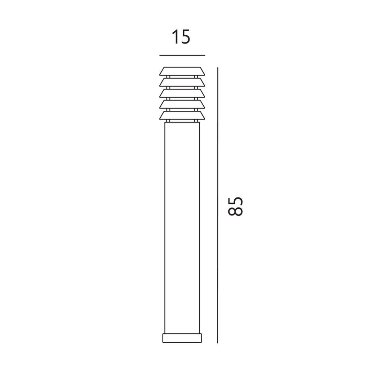 Norlys Alta Single Large Bollard - Black
