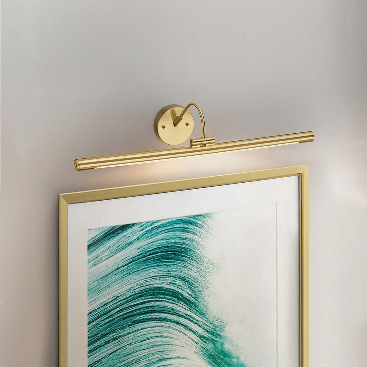 Elstead Alton Single Large LED Picture Light - Brushed Brass
