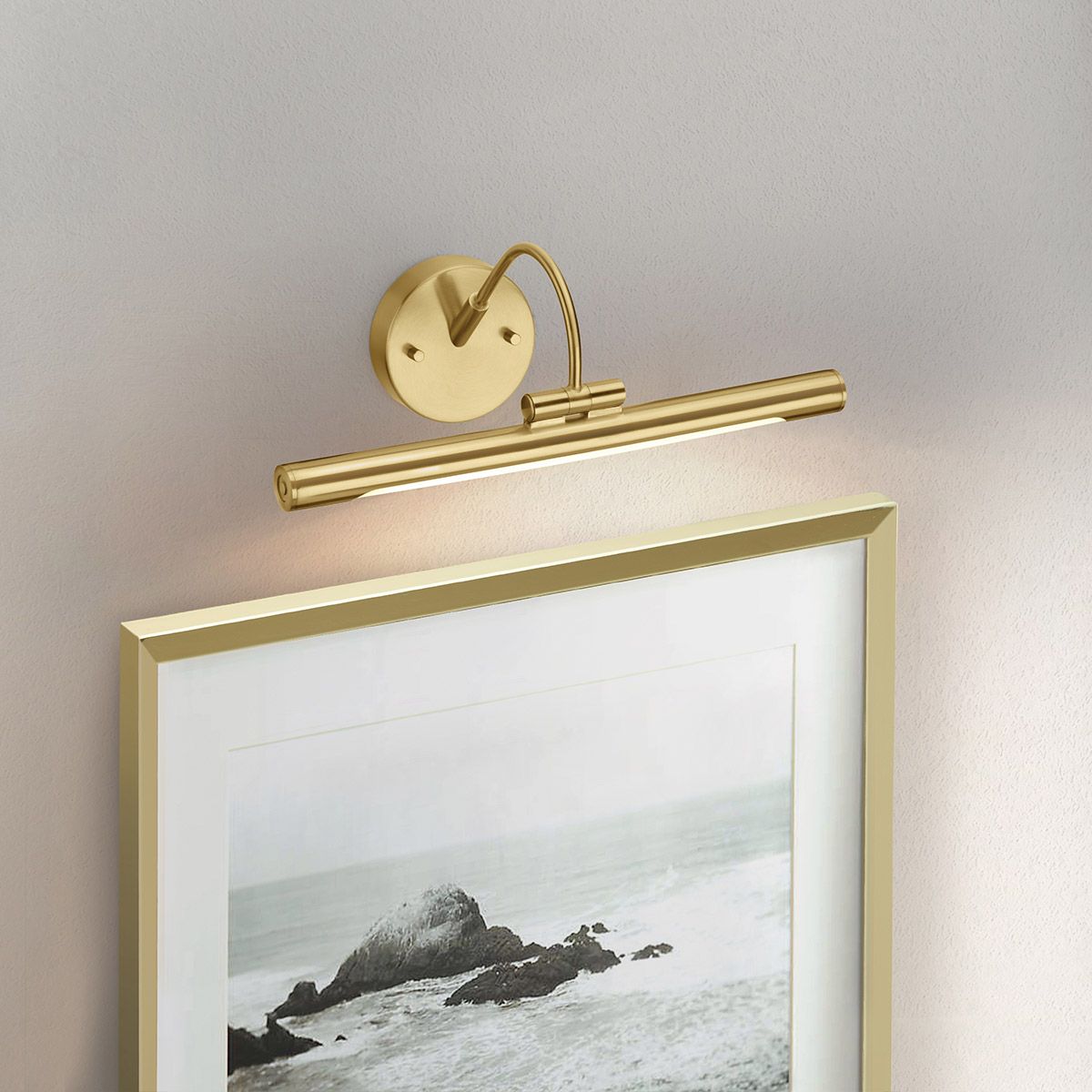 Elstead Alton Single Small LED Picture Light - Brushed Brass