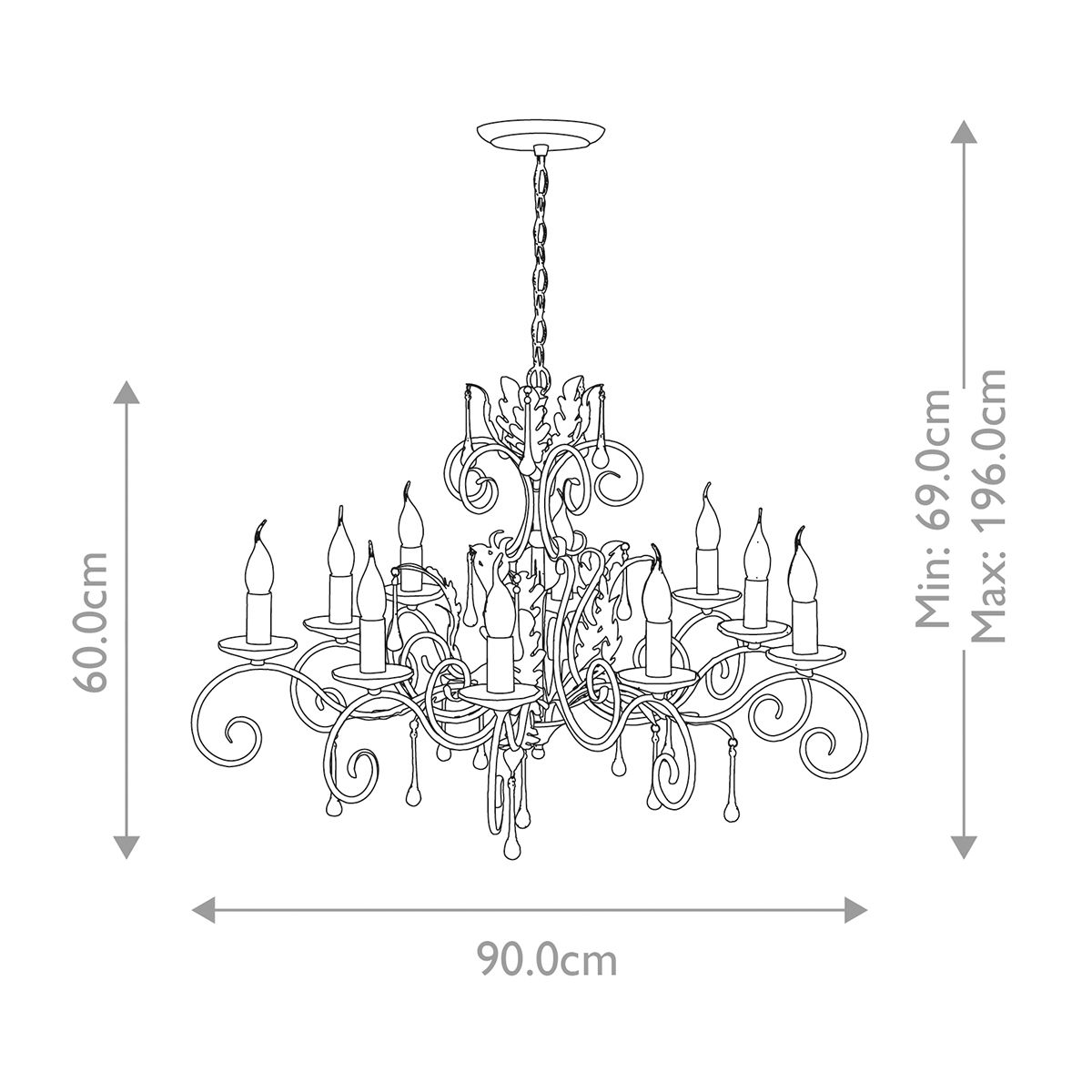 Elstead Amarilli 10 Light Chandelier - Bronze & Gold