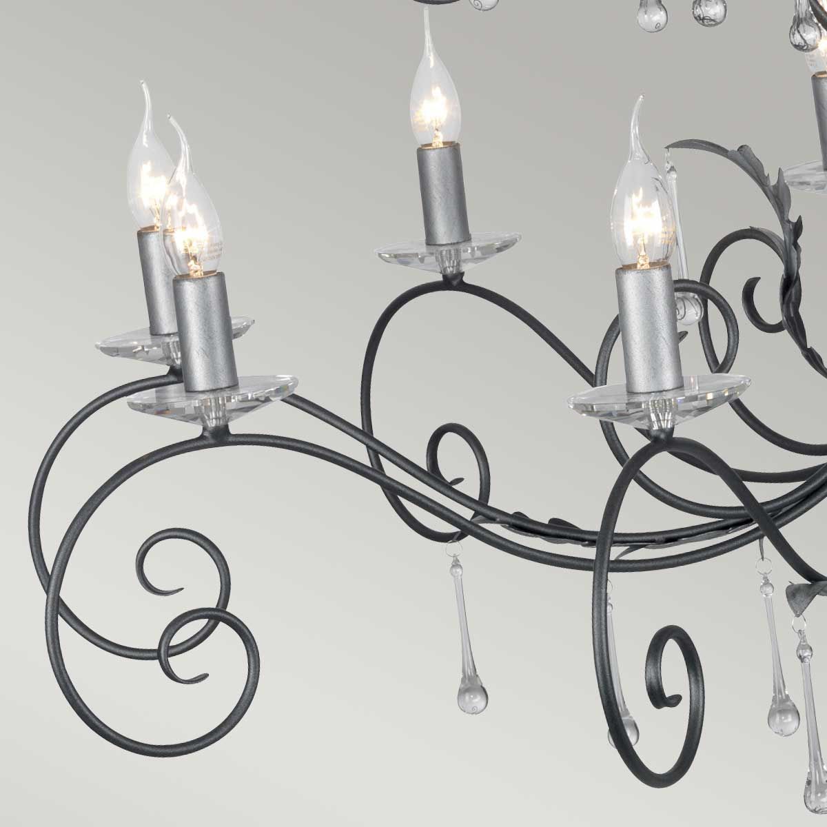 Elstead Amarilli 15 Light Chandelier - Black & Silver