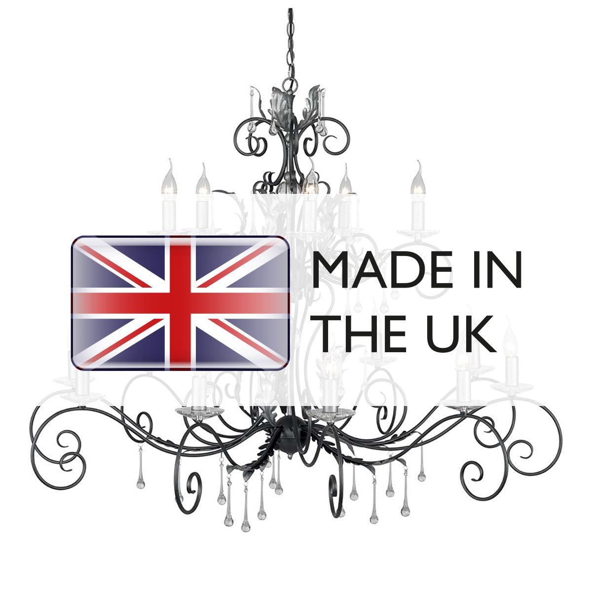 Elstead Amarilli 15 Light Chandelier - Black & Silver
