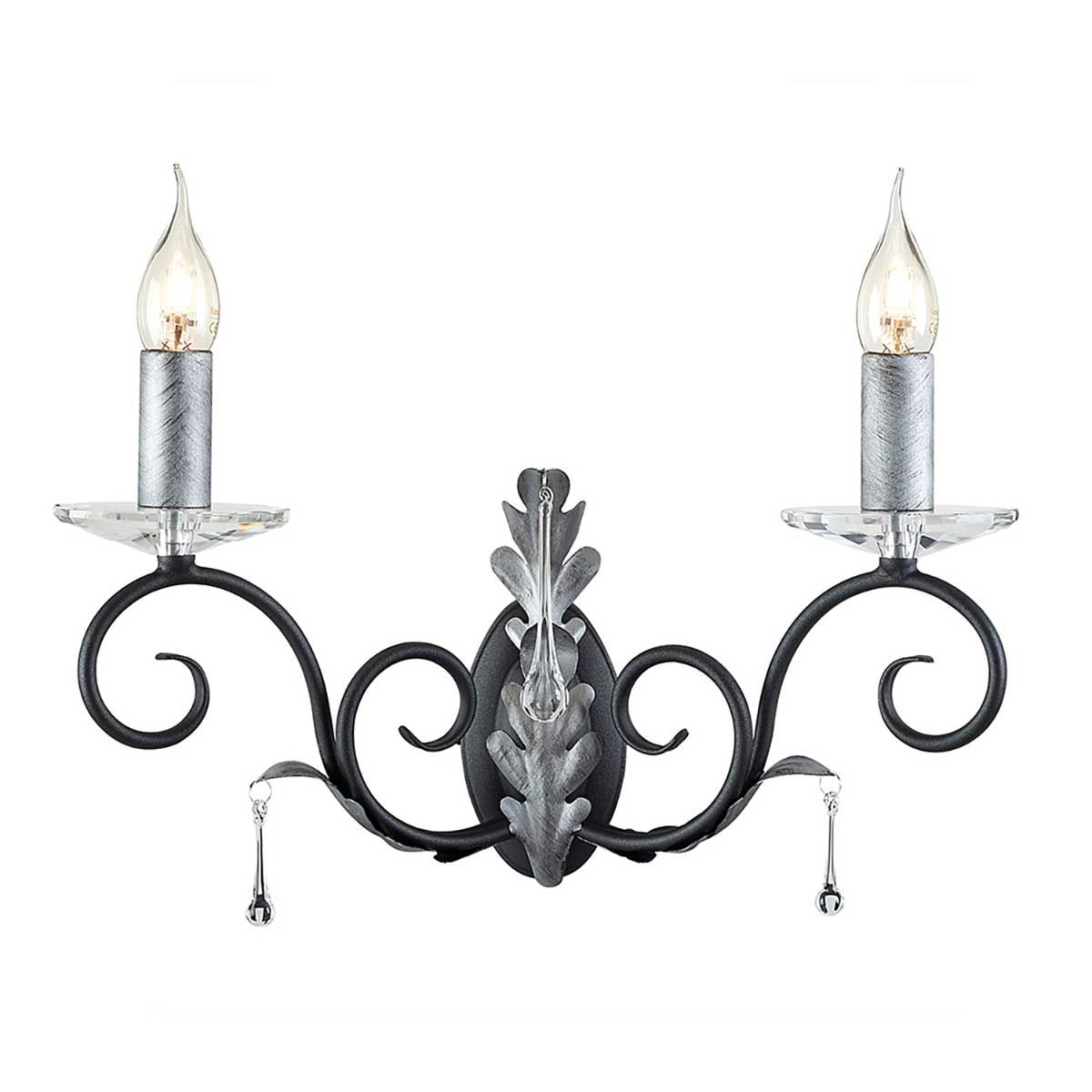 Elstead Amarilli 2 Light Wall Light - Black & Silver