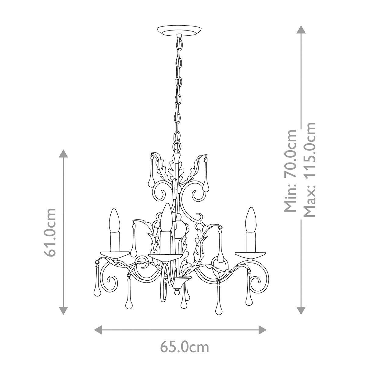 Elstead Amarilli 3 Light Chandelier - Bronze & Gold