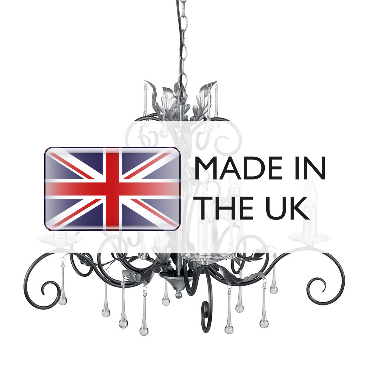 Elstead Amarilli 5 Light Chandelier - Black & Silver