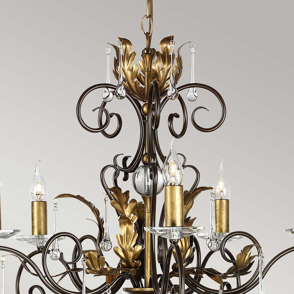 Elstead Amarilli 5 Light Chandelier - Bronze & Gold