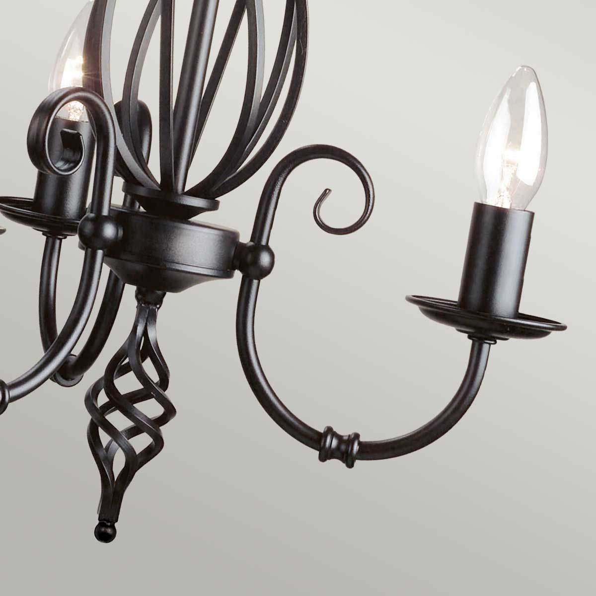 Elstead Artisan 3 Light Chandelier - Black