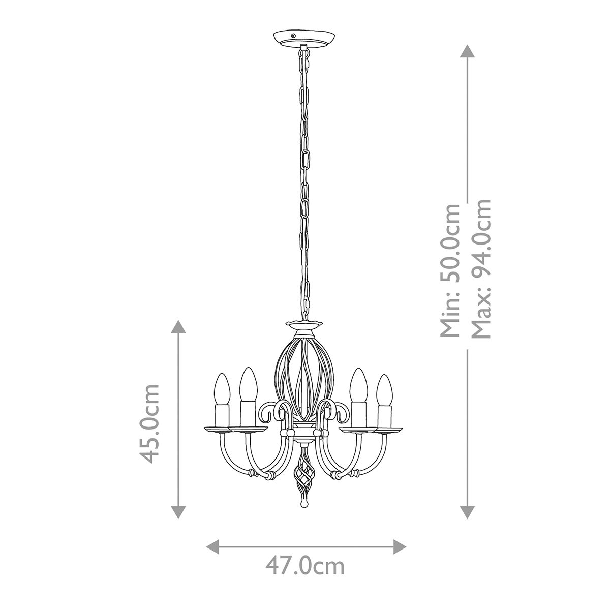 Elstead Artisan 5 Light Chandelier - Black