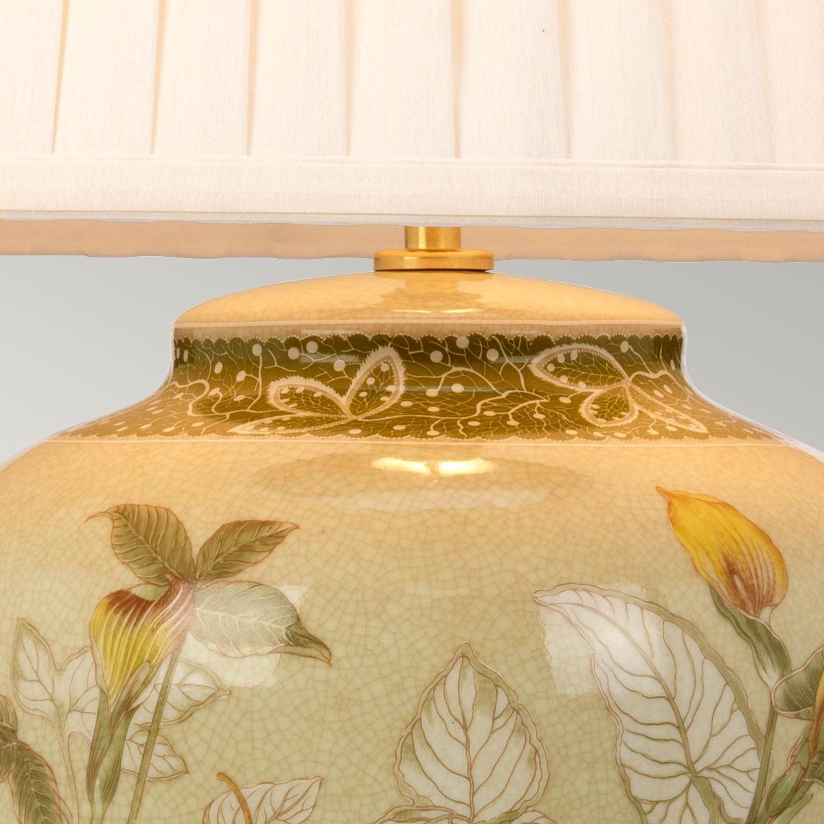 Elstead Arum Single Table Lamp - Aged Brass