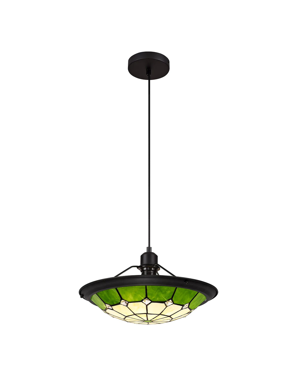 Fabula Althorne Single Pendant - 35cm Tiffany Shade - Green