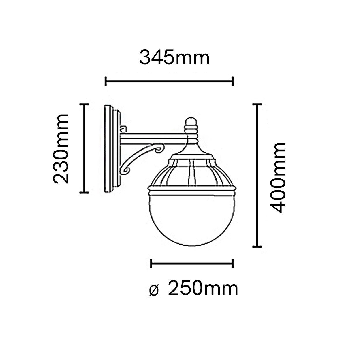 Norlys Bologna Single Down Wall Light - Black
