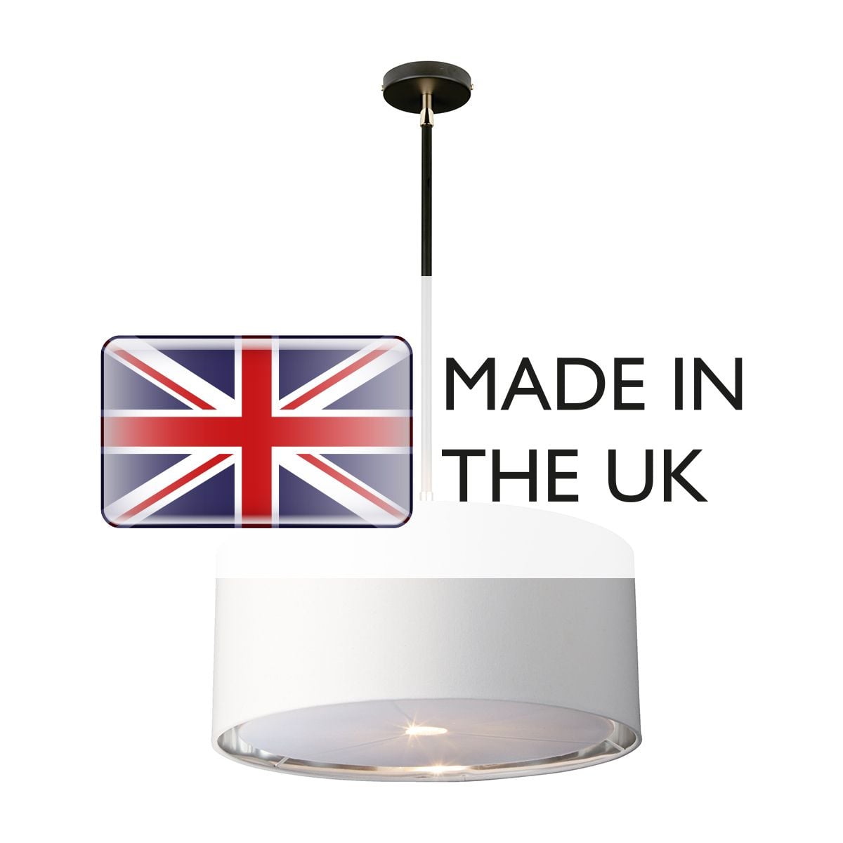 Elstead Balance 1 Light Pendant - Black & Polished Nickel