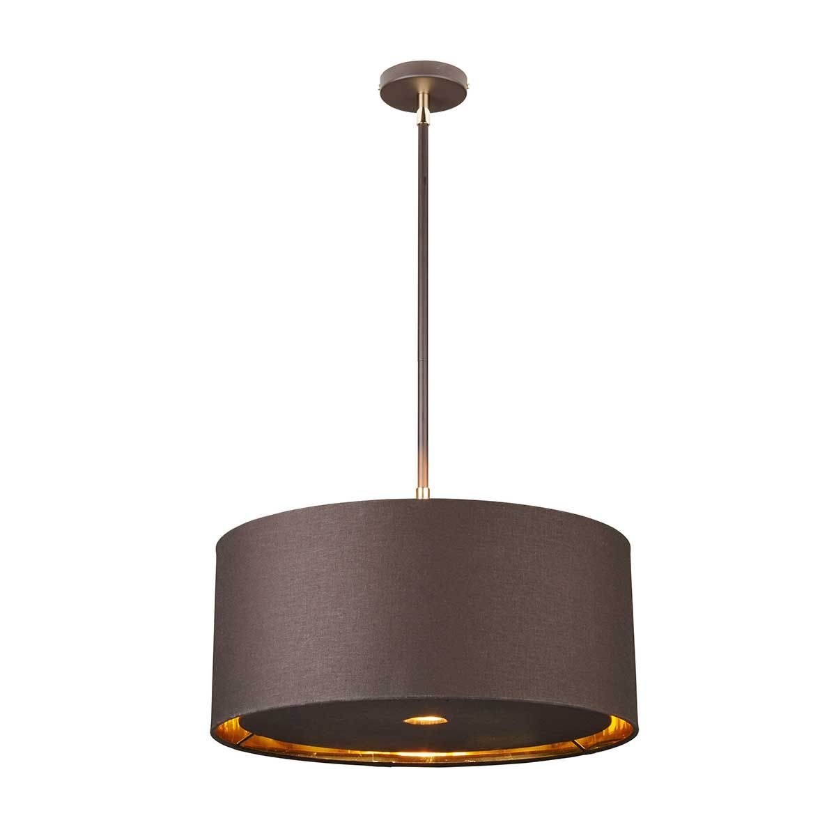 Elstead Balance Single Pendant - Brown & Polished Brass