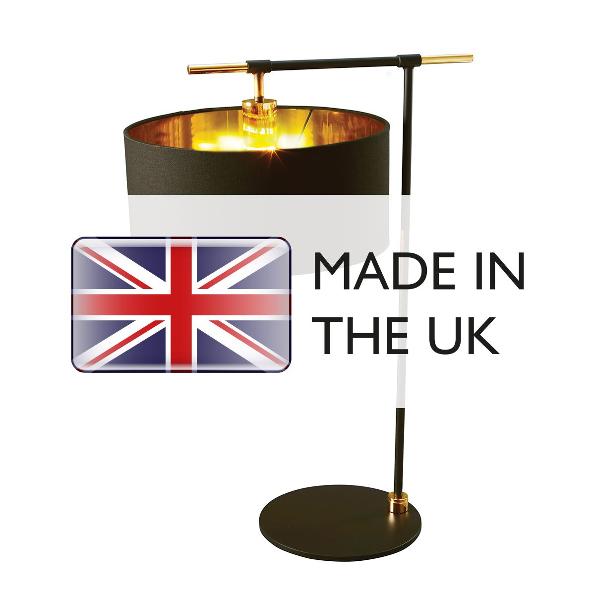 Elstead Balance 1 Light Table Lamp - Black & Polished Brass