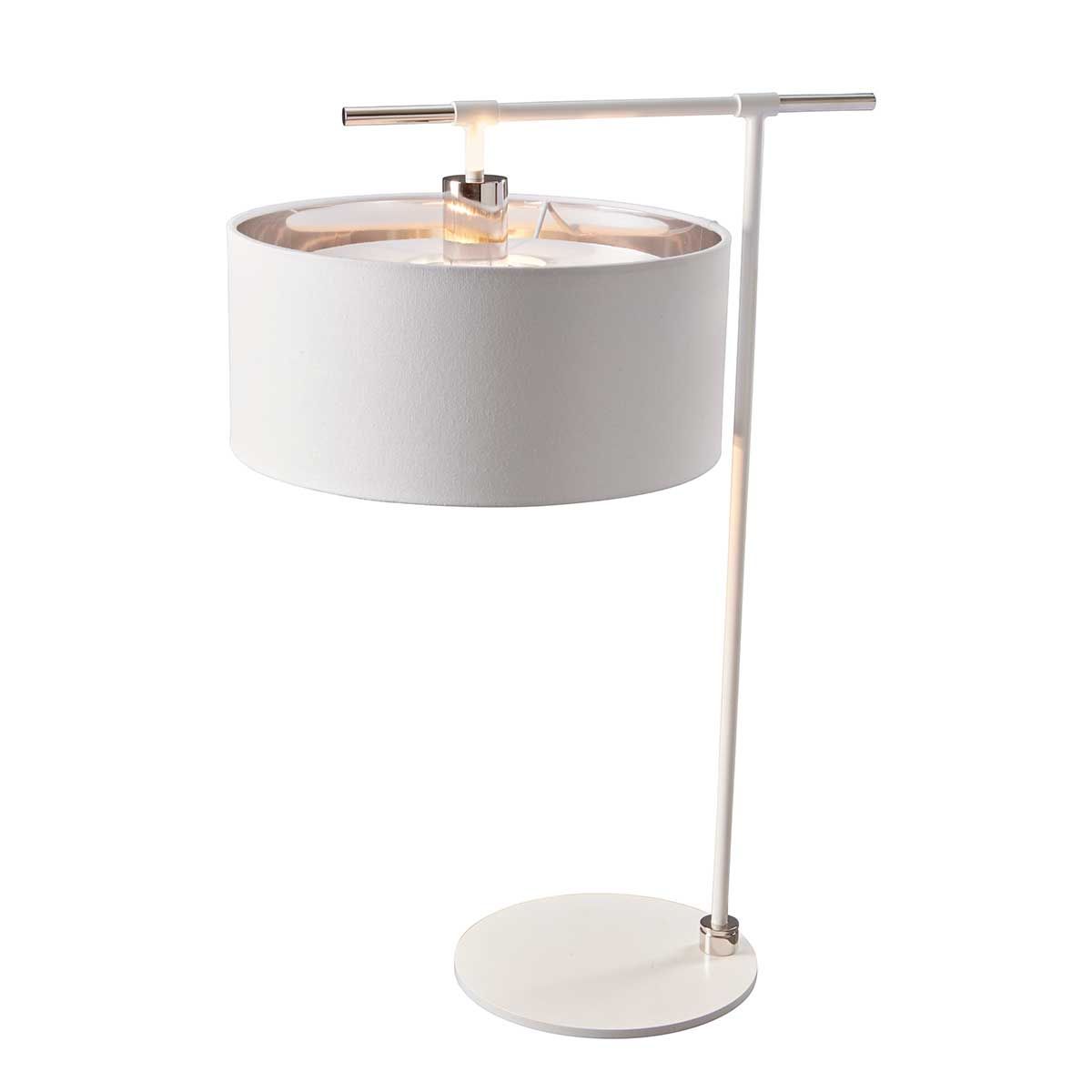Elstead Balance Single Table Lamp - White & Polished Nickel