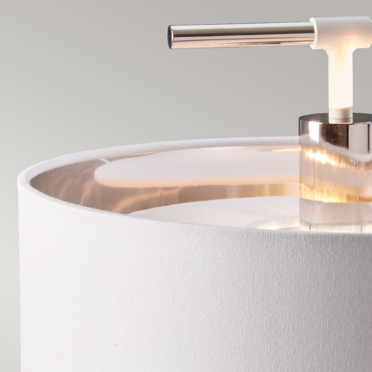 Elstead Balance Single Table Lamp - White & Polished Nickel